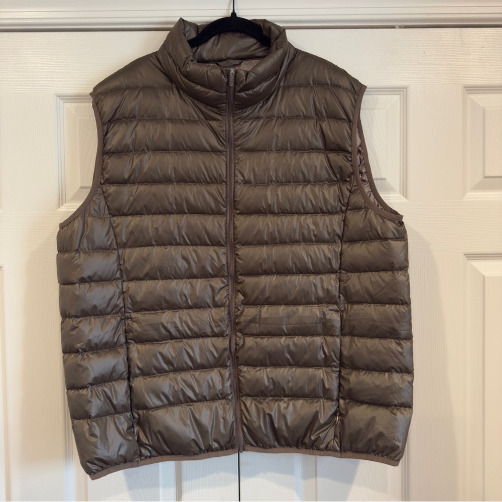 Blink Packable Down Vest Men Size 2X Green Lightweight Sleeveless Ribbed